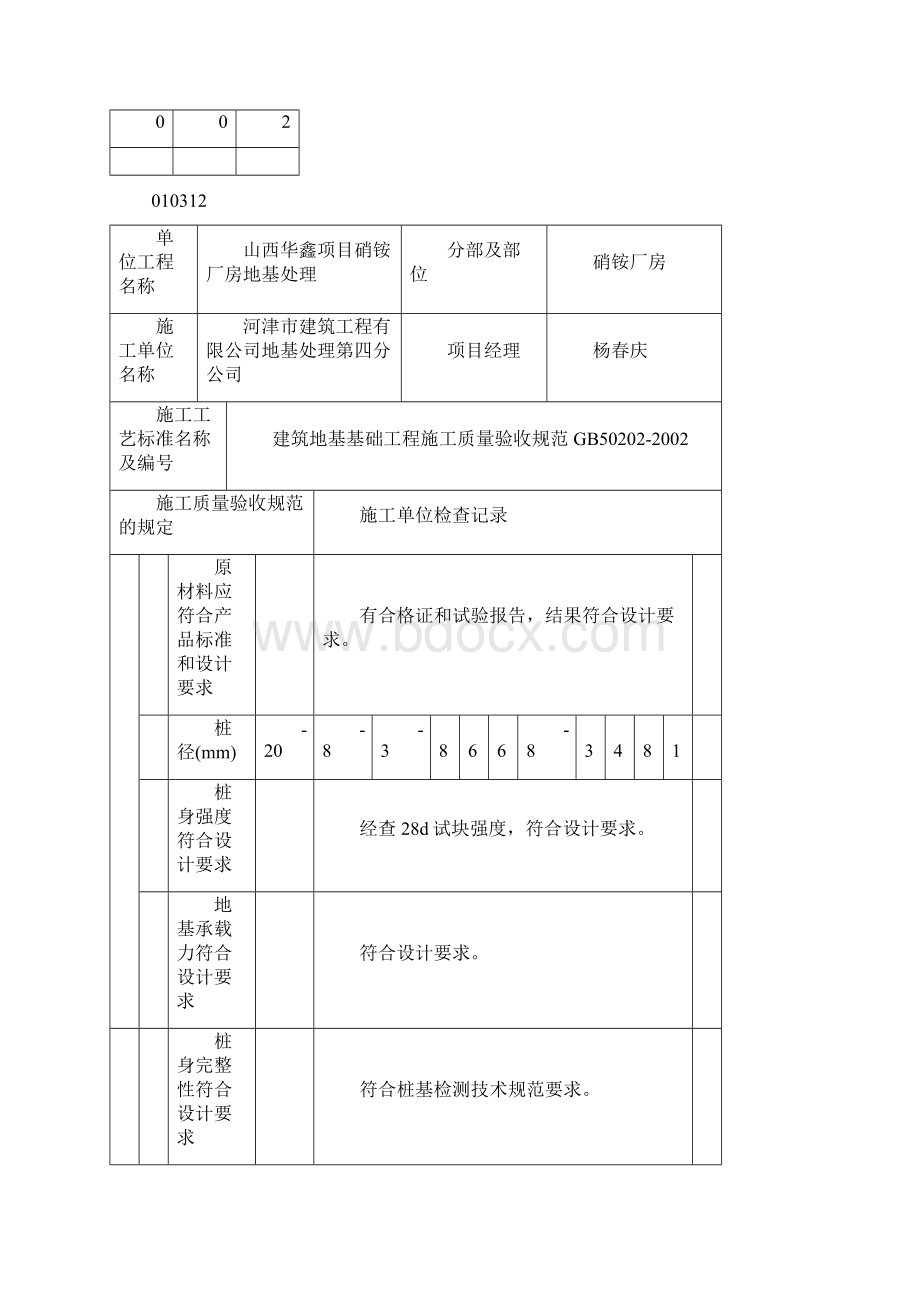 CFG桩检验批验收记录Word文件下载.docx_第3页