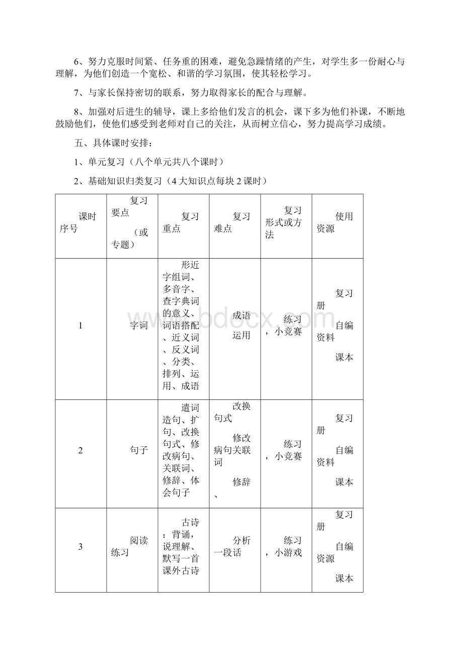 小学语文第七册复习计划及教案Word文档格式.docx_第3页