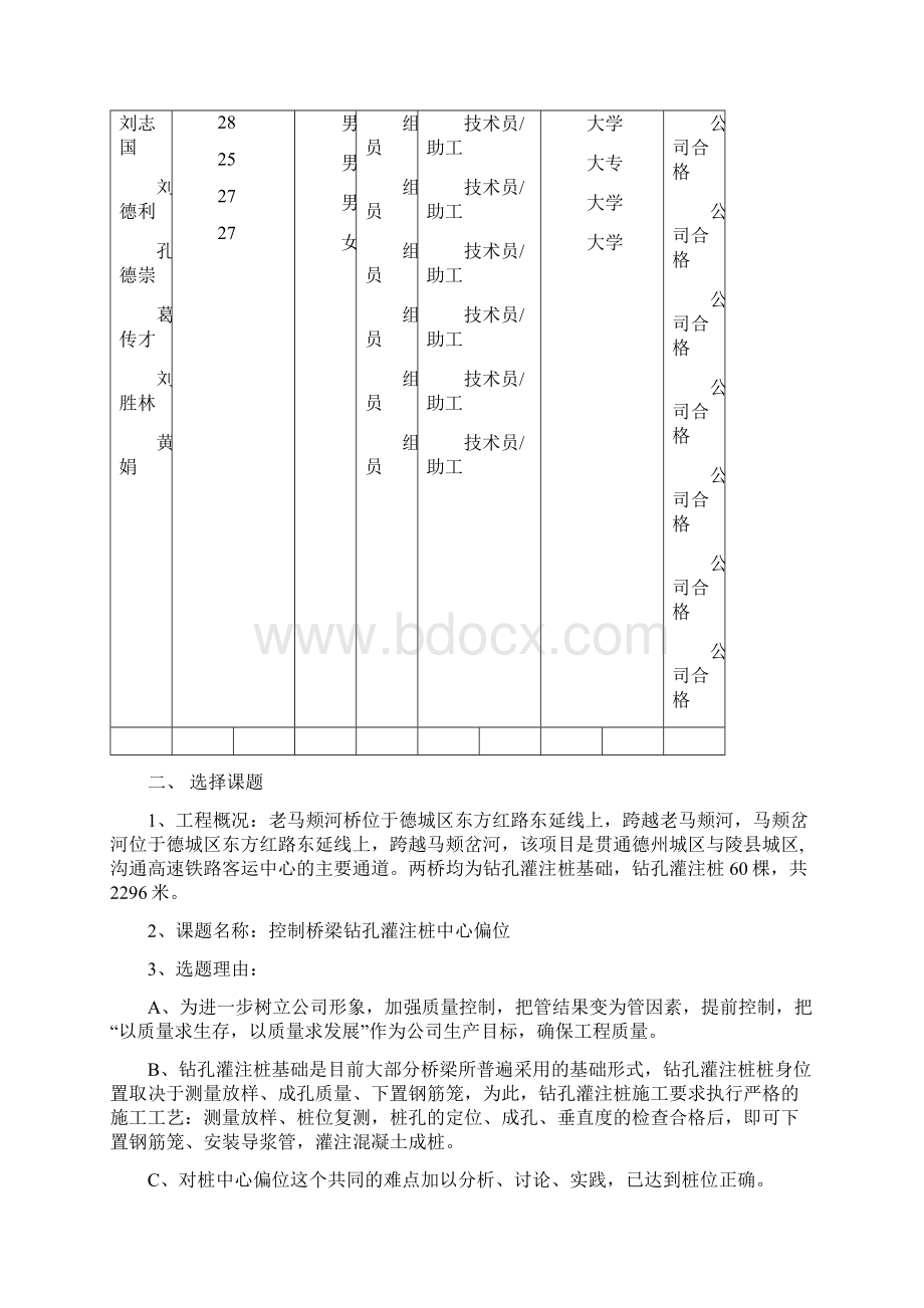 控制灌注桩中心偏位QC成果报告书docWord格式.docx_第2页