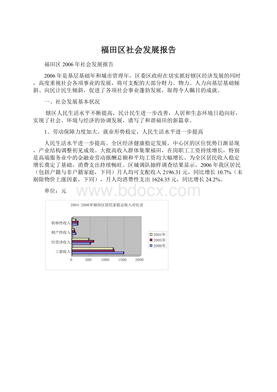 福田区社会发展报告Word格式文档下载.docx