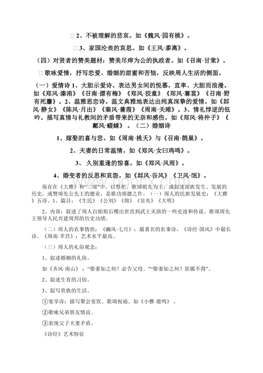 大学古代文学史期末复习提纲及平时积累学习重点解读Word文档下载推荐.docx_第2页