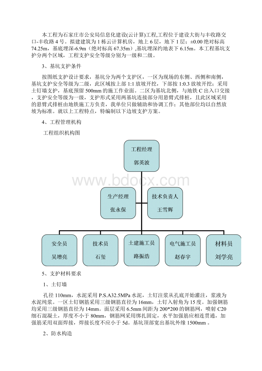 基坑边坡支护施工专项专业技术方案Word下载.docx_第2页