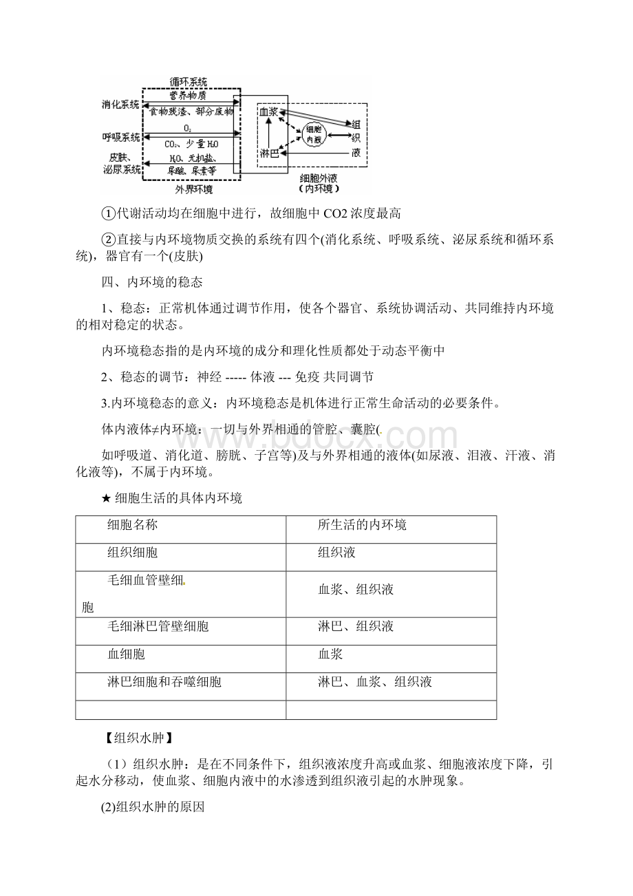 人体内环境的稳态与调节知识点笔记.docx_第3页