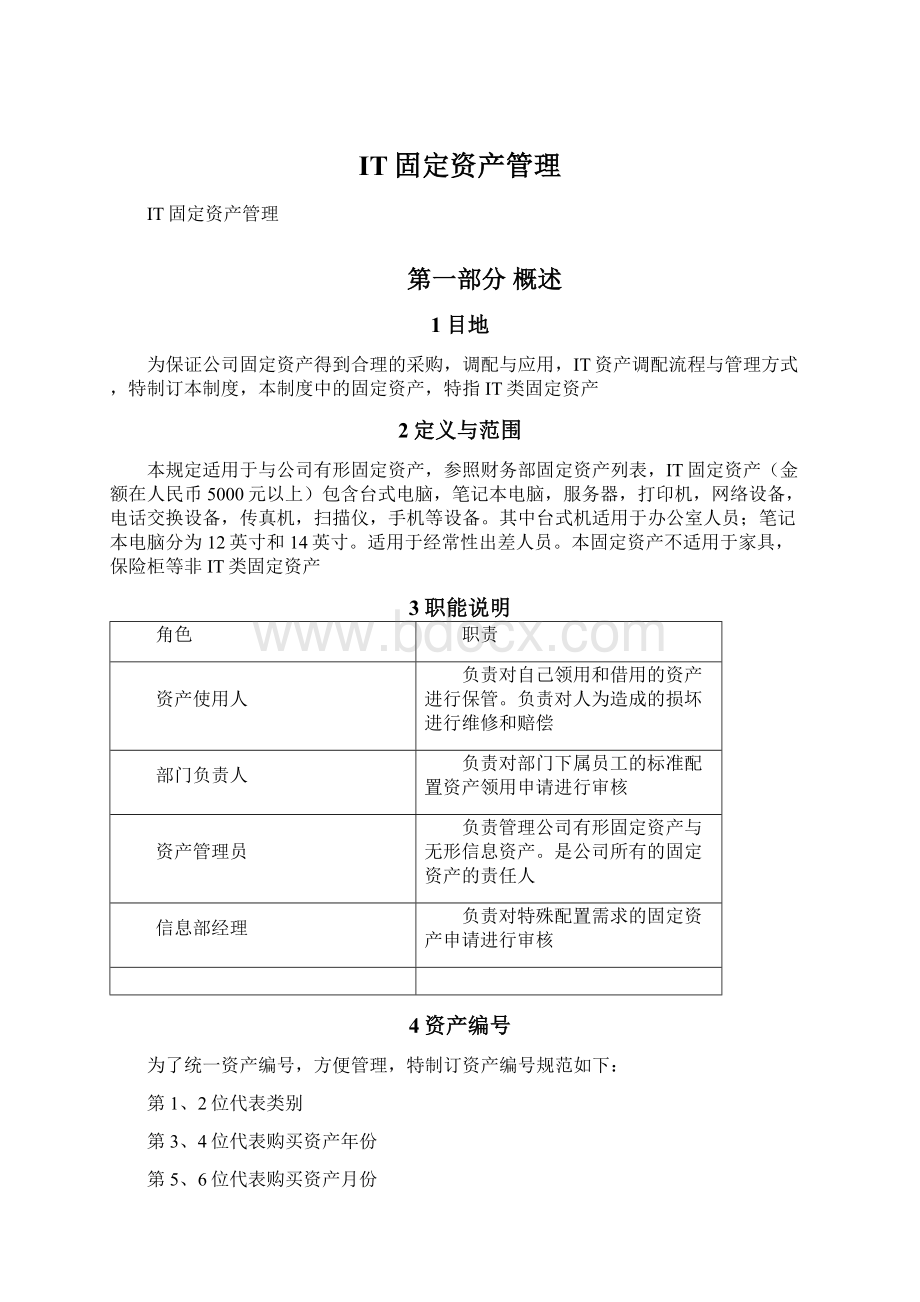 IT固定资产管理Word文件下载.docx