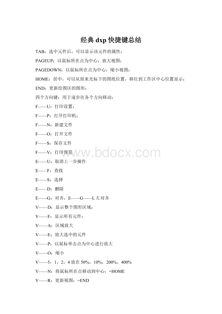 经典dxp快捷键总结.docx_第1页