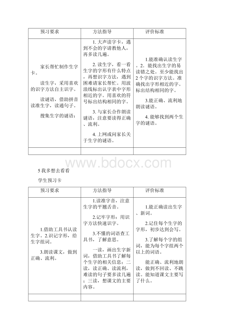 部编版一年级语文下册预习单.docx_第3页