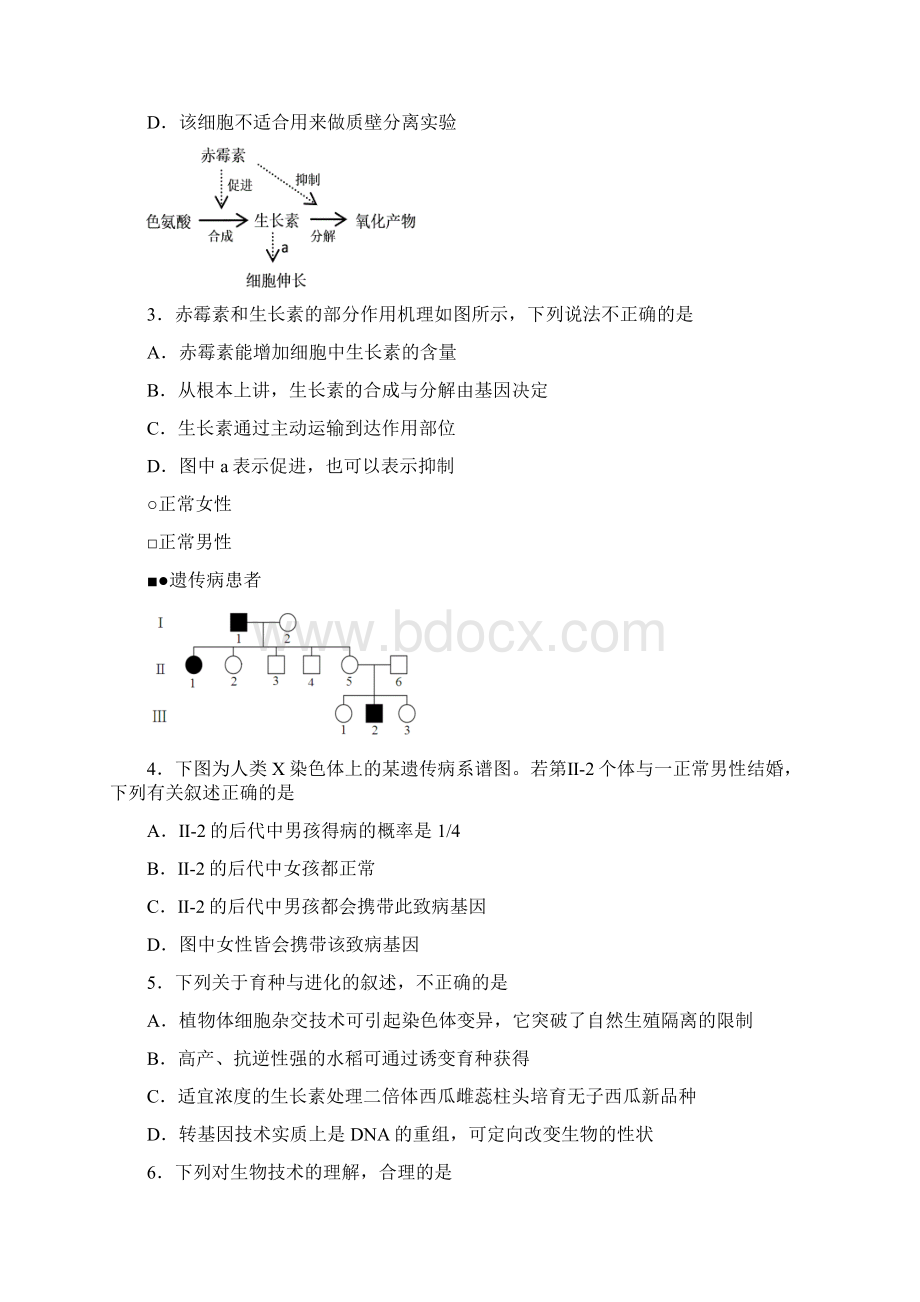 届广东省华南师范大学附中高三综合测试理科综合试题及答案 精品Word文档下载推荐.docx_第2页