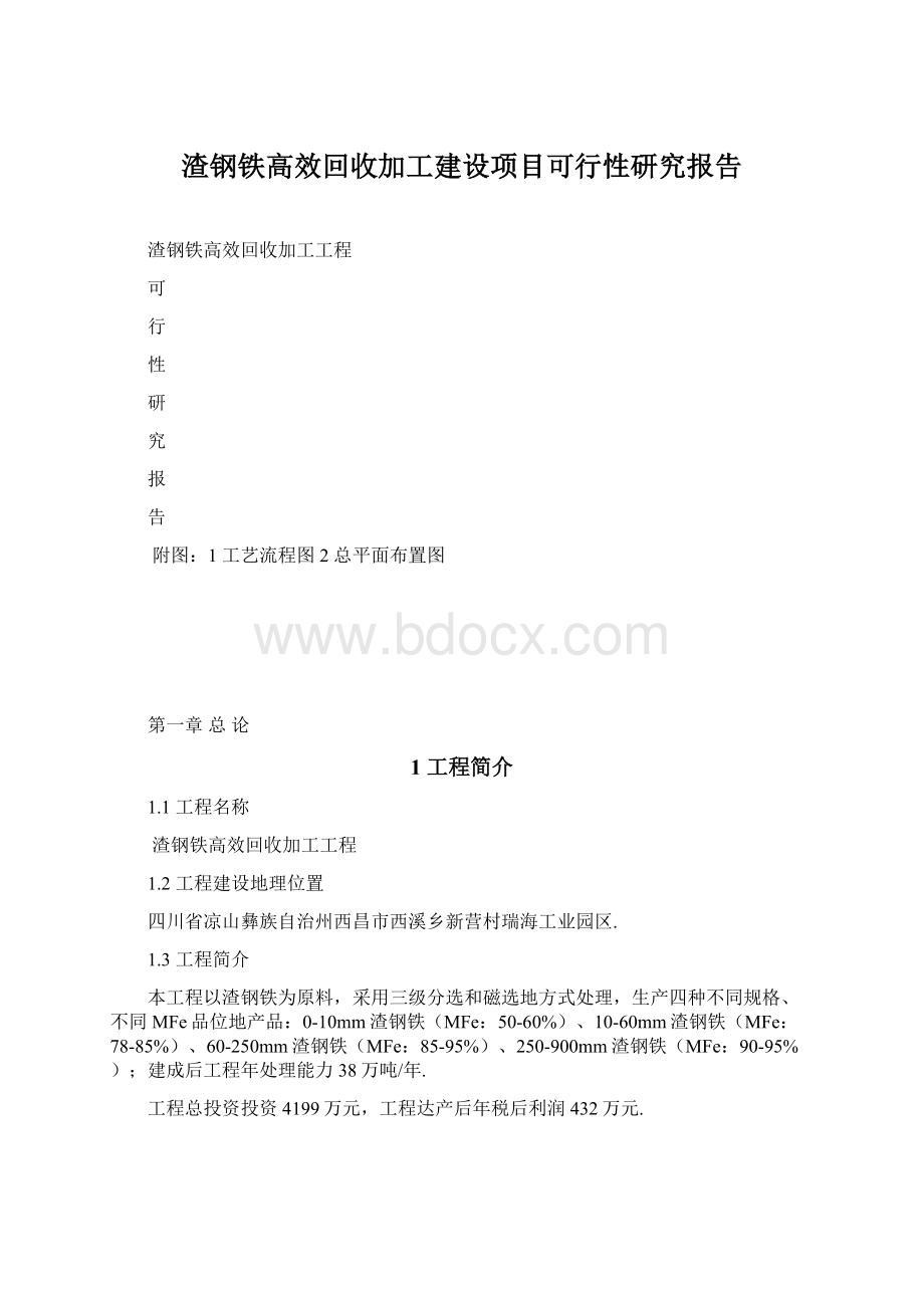 渣钢铁高效回收加工建设项目可行性研究报告.docx_第1页