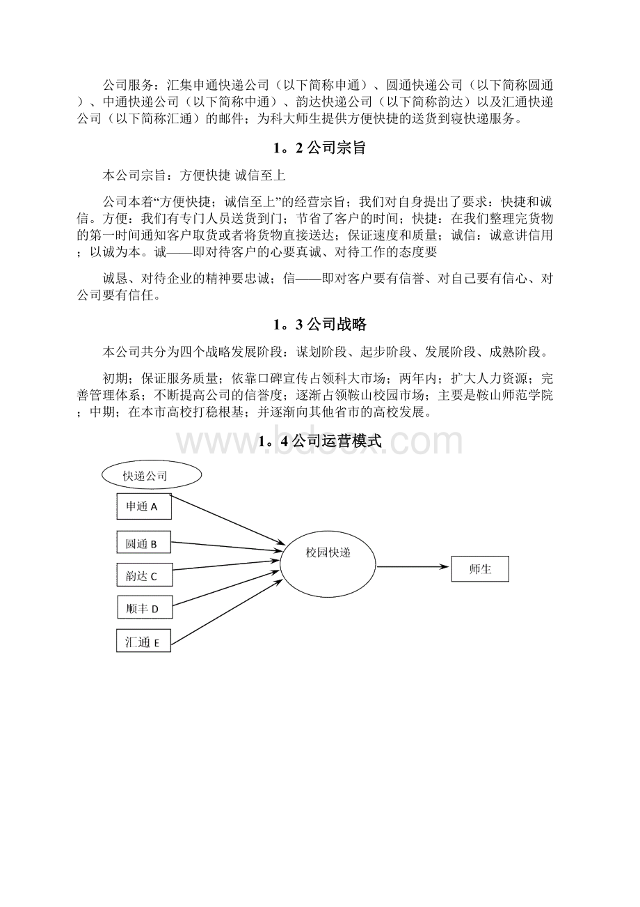 校园快递业务承接及配送服务项目商业计划书确任稿.docx_第2页