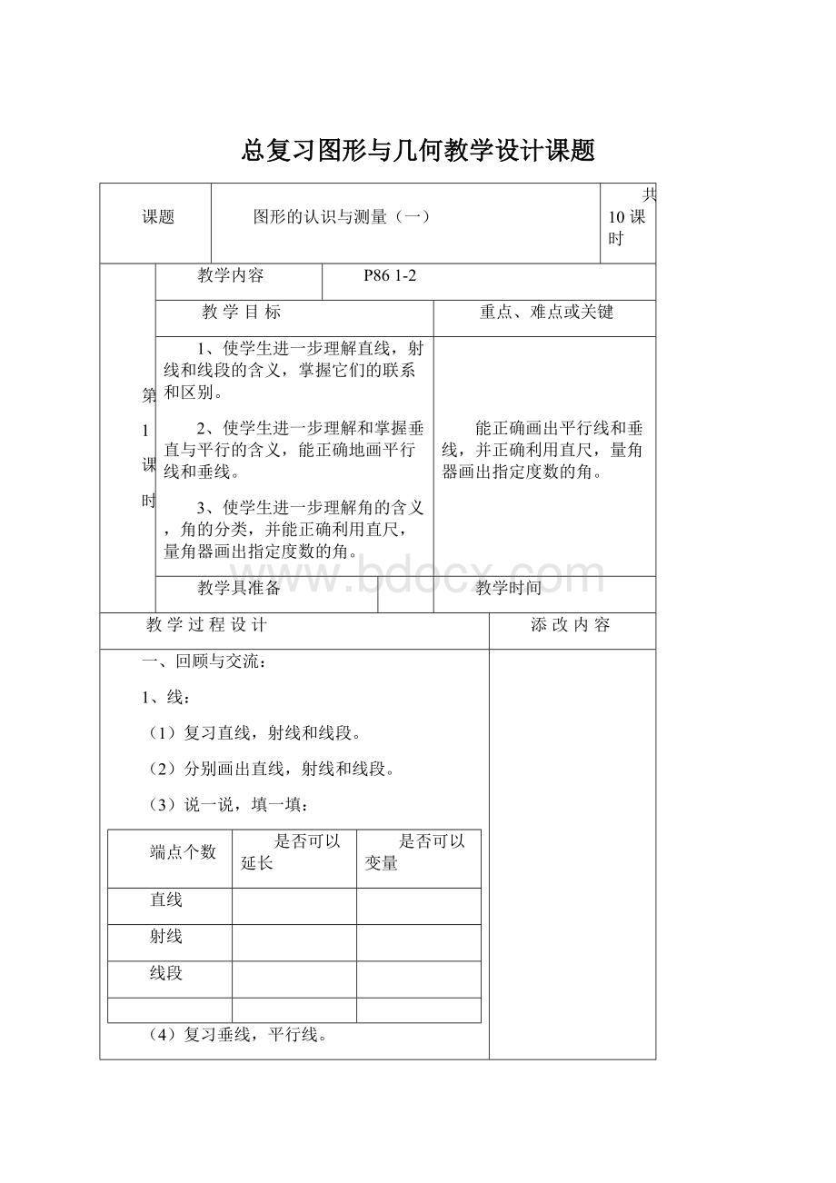 总复习图形与几何教学设计课题.docx_第1页