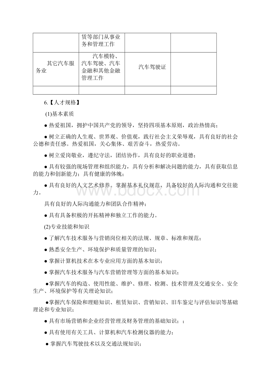 汽车技术服务与营销专业教学计划.docx_第2页