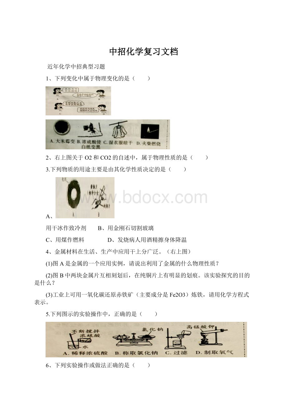 中招化学复习文档Word文档格式.docx