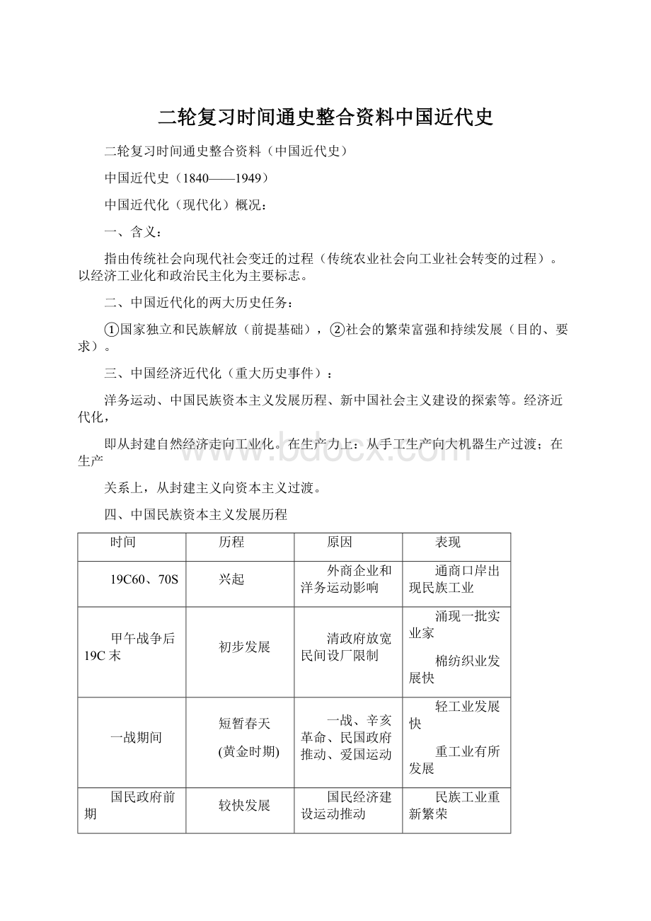 二轮复习时间通史整合资料中国近代史Word格式.docx_第1页