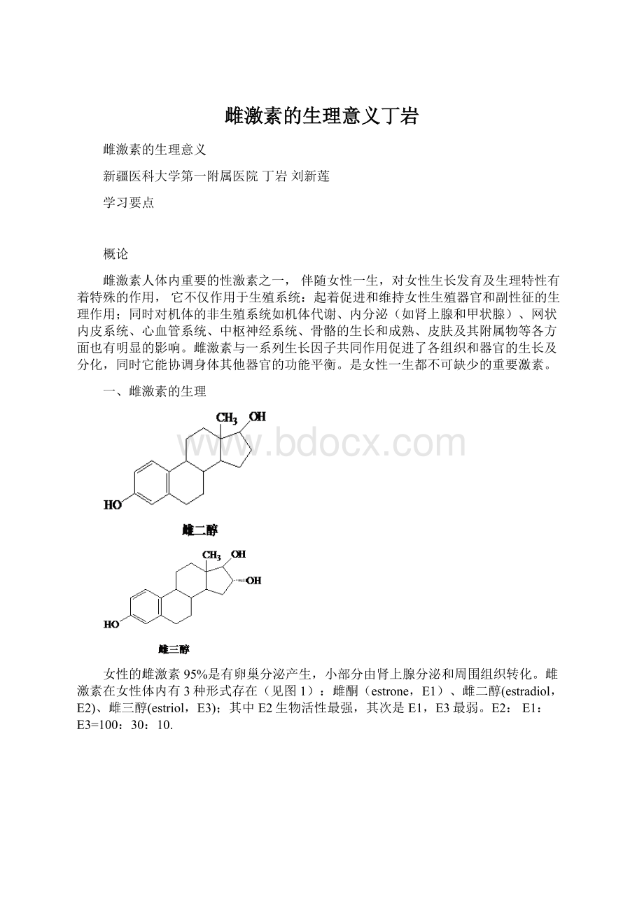 雌激素的生理意义丁岩Word格式.docx