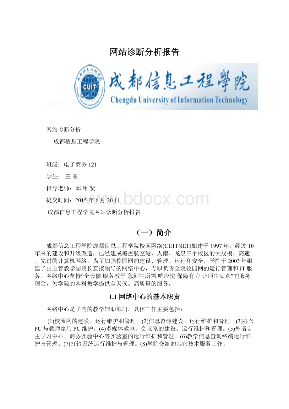 网站诊断分析报告.docx