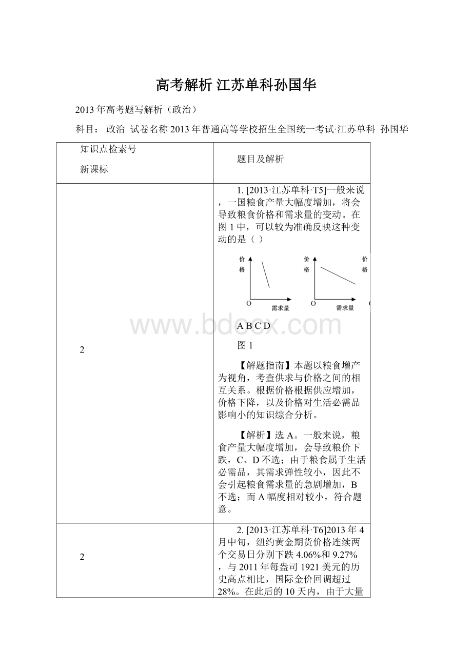 高考解析 江苏单科孙国华文档格式.docx