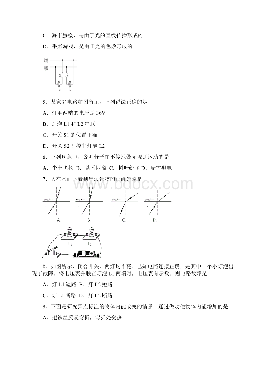 山东省泰安市初中物理学业水平考试试题.docx_第2页