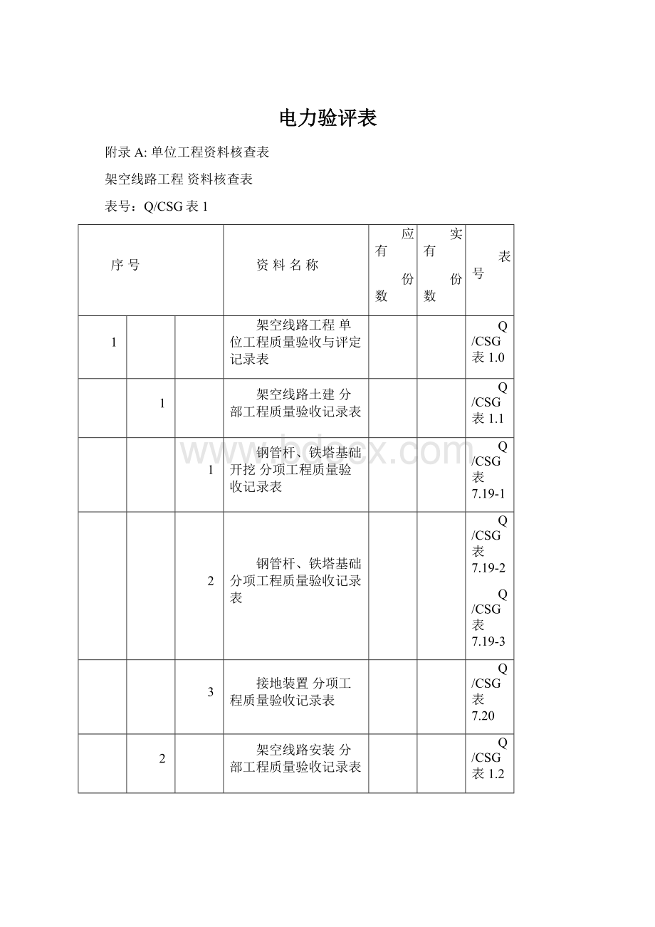 电力验评表.docx_第1页