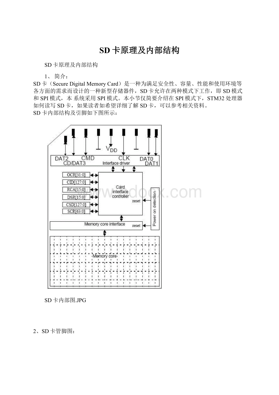 SD卡原理及内部结构Word文件下载.docx