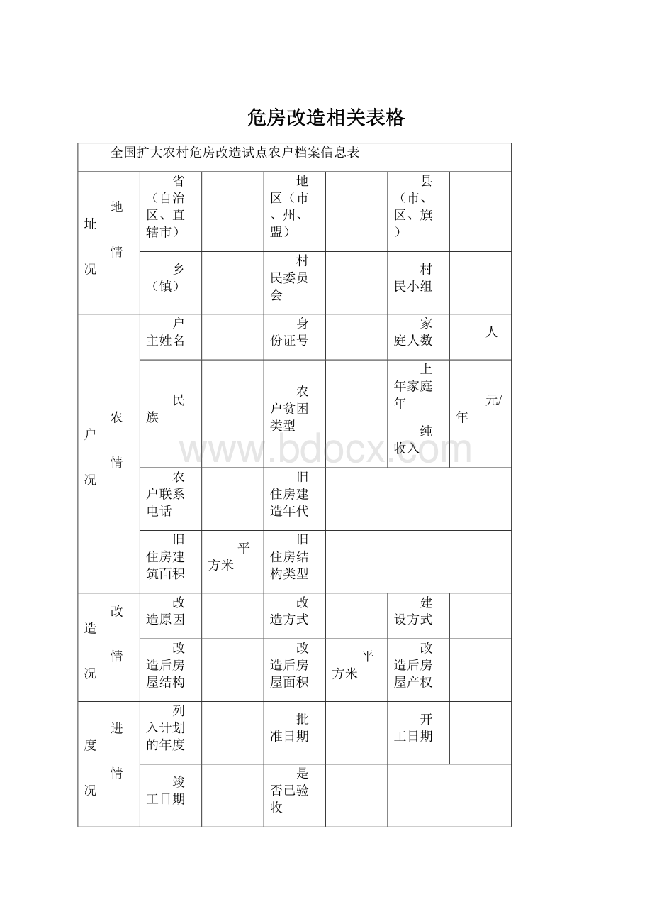 危房改造相关表格Word下载.docx