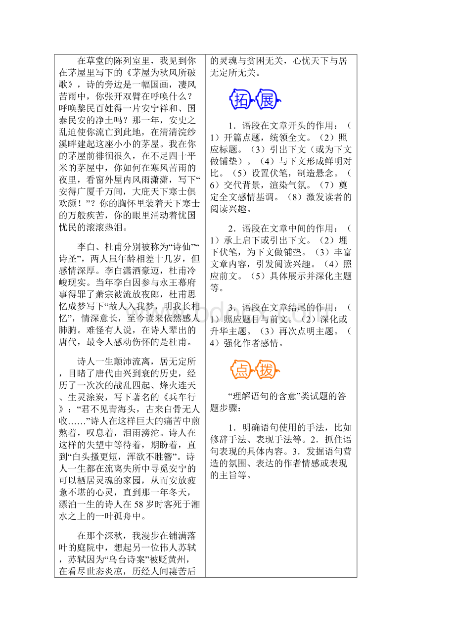 届高三语文难点突破100题难点09揣摩语段的表达作用及答案经典版doc.docx_第2页