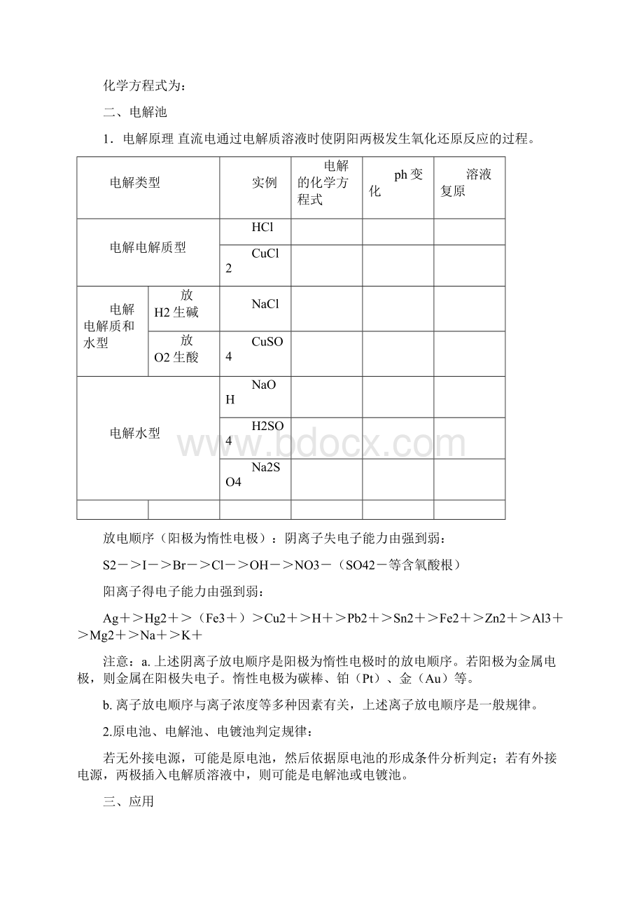 河南省商丘市第二十中学届高三第二轮复习化学教学案18专题十二电化学.docx_第3页