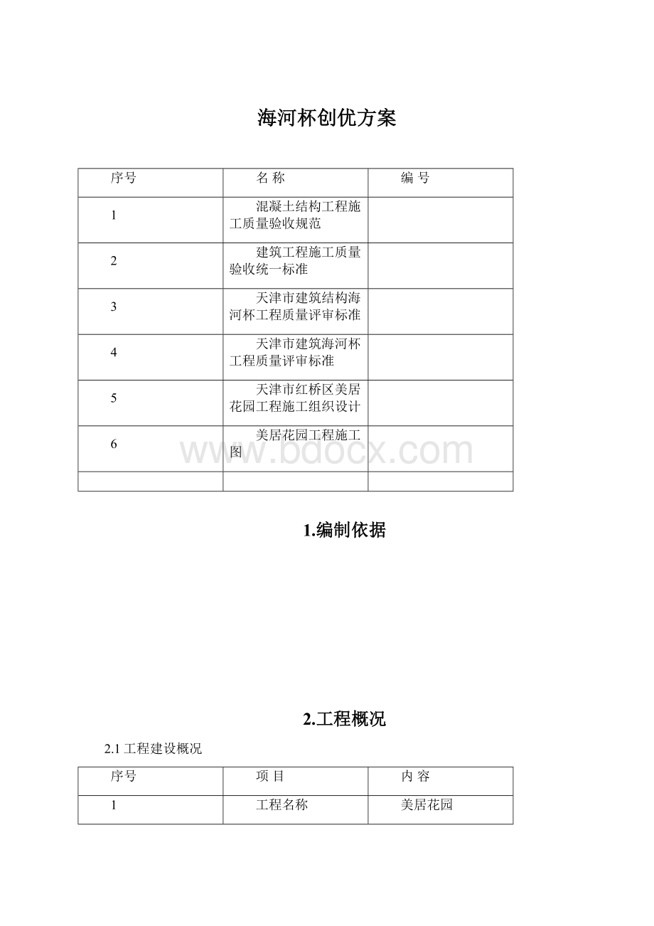 海河杯创优方案Word文件下载.docx