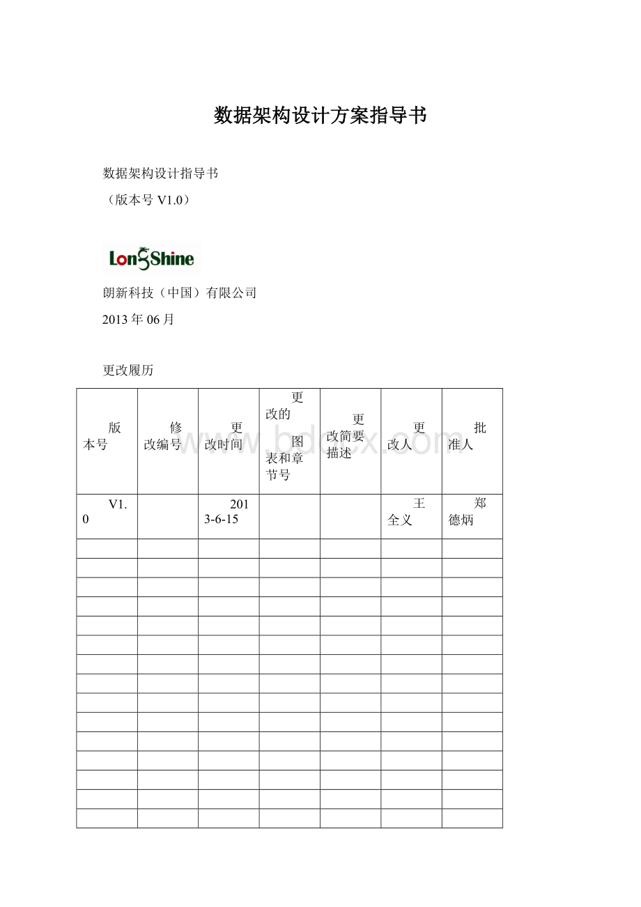 数据架构设计方案指导书Word文档下载推荐.docx