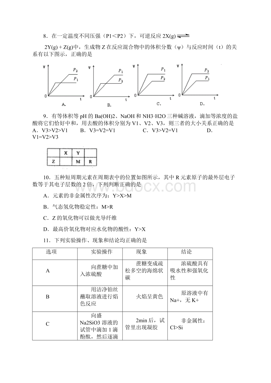 河北省唐山市开滦第二中学学年高二下学期期末考试化学试题 Word版含答案.docx_第3页