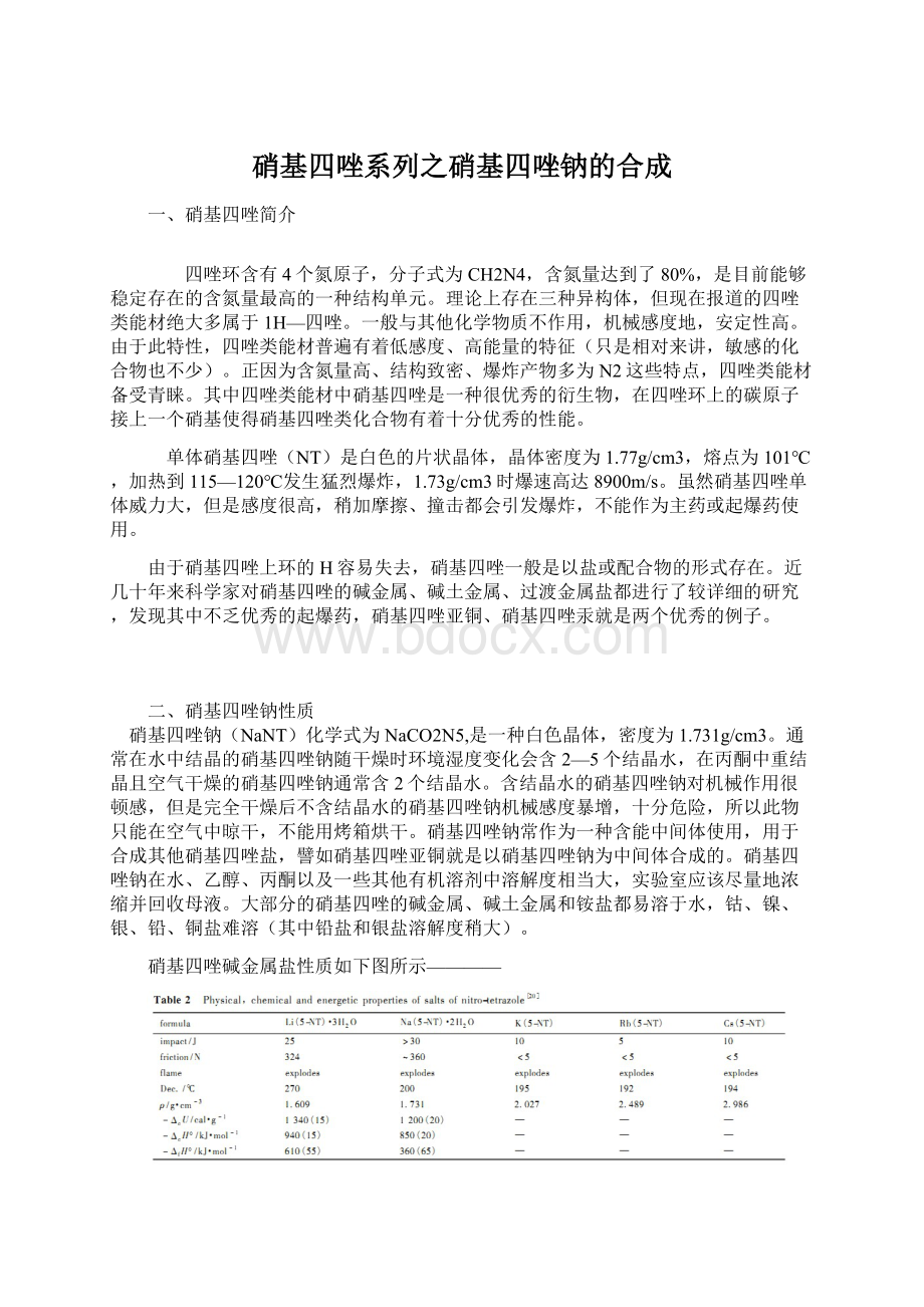 硝基四唑系列之硝基四唑钠的合成Word格式.docx_第1页