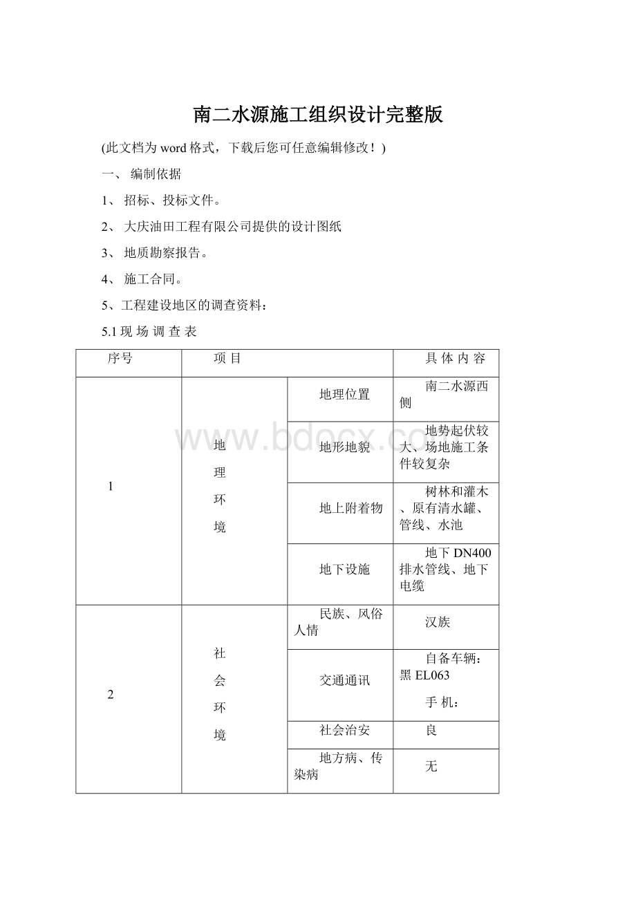 南二水源施工组织设计完整版.docx_第1页