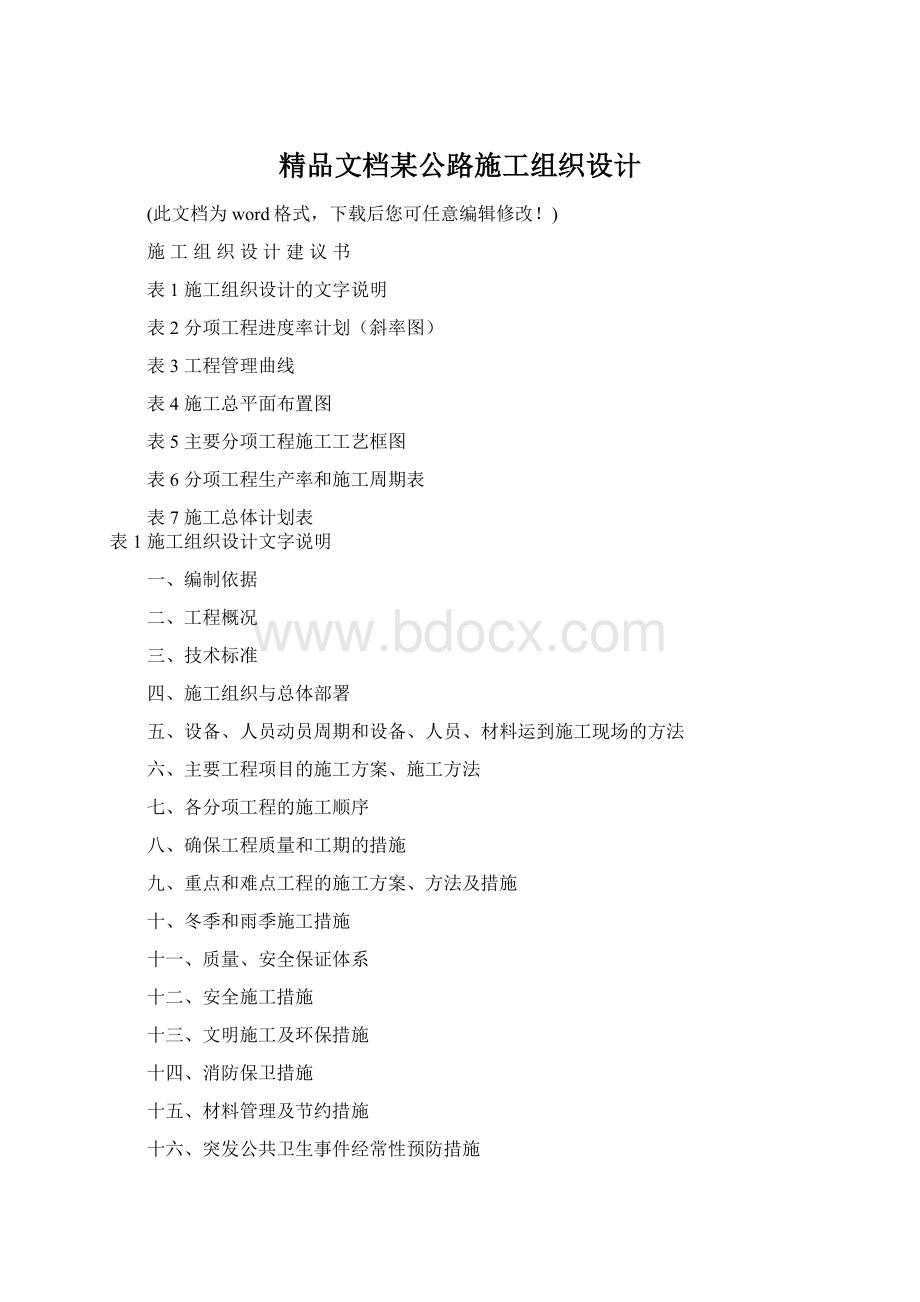 精品文档某公路施工组织设计.docx_第1页