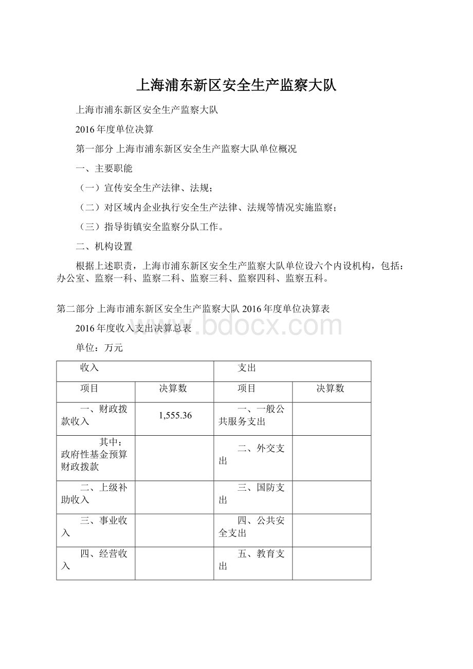 上海浦东新区安全生产监察大队Word文档下载推荐.docx