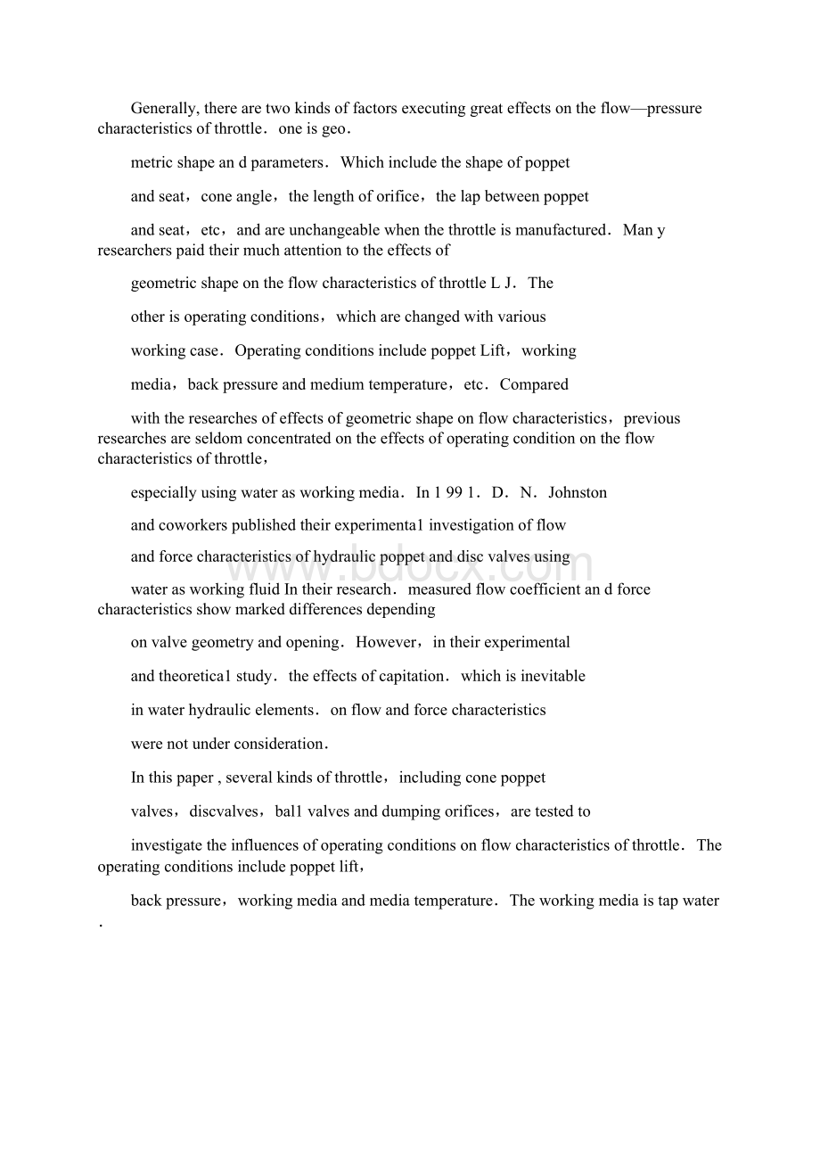 机械毕业设计英文外文翻译265节流阀操作状态在流量特性之上的有效实验研究Word文件下载.docx_第2页