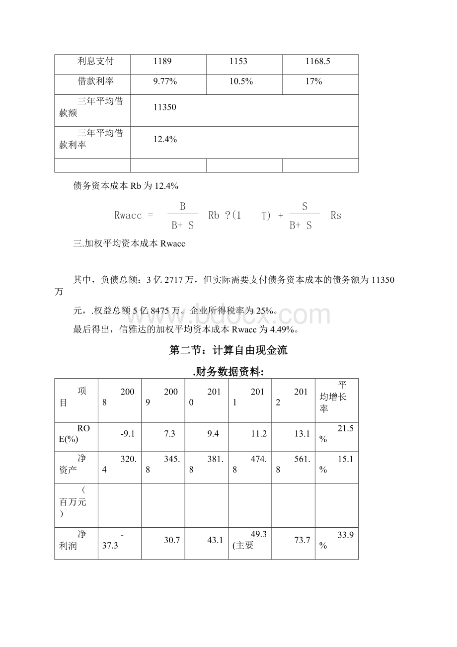 现金流折现估值模型估值报告Word文档下载推荐.docx_第3页