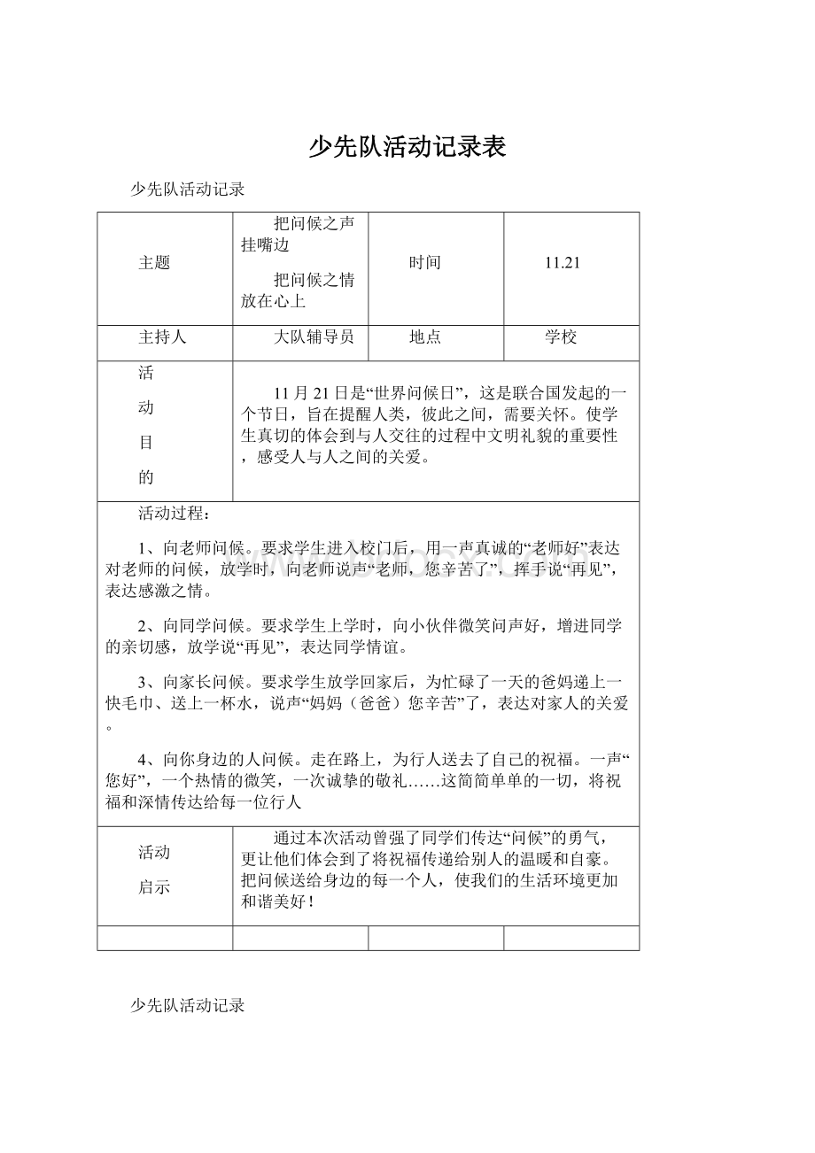 少先队活动记录表.docx_第1页