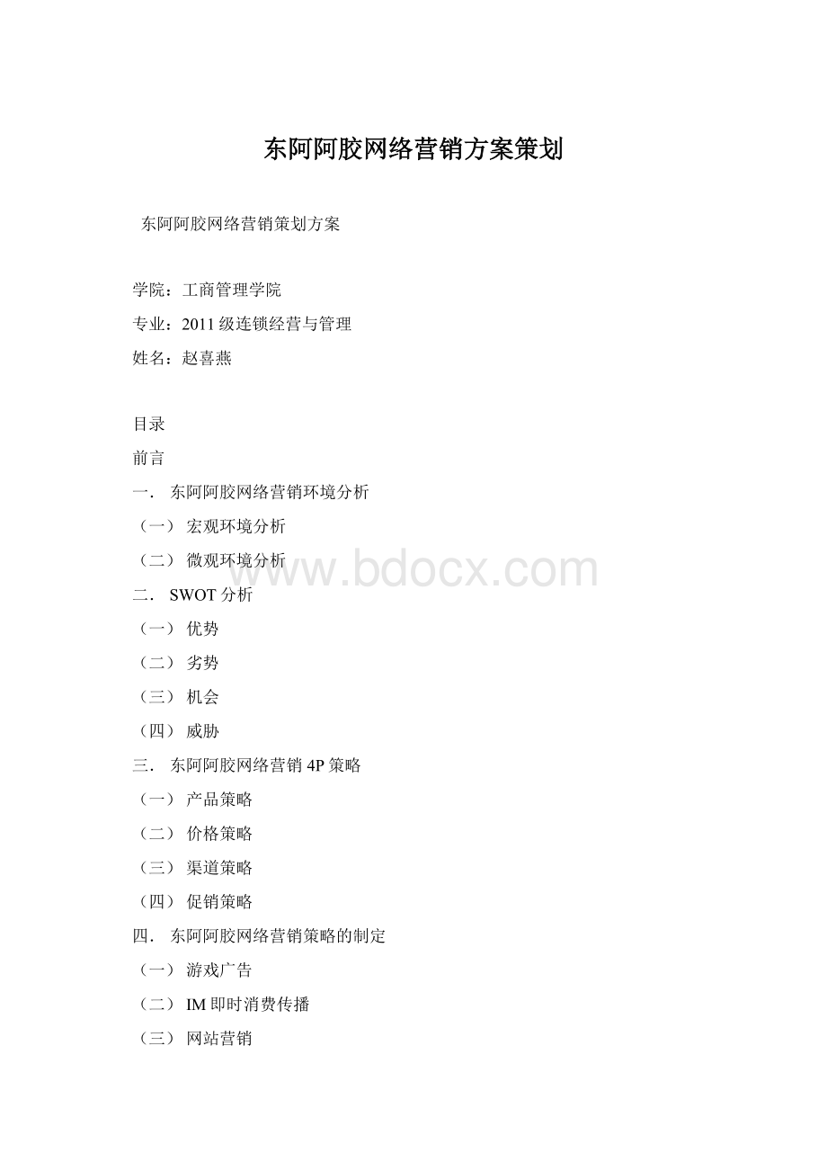 东阿阿胶网络营销方案策划文档格式.docx