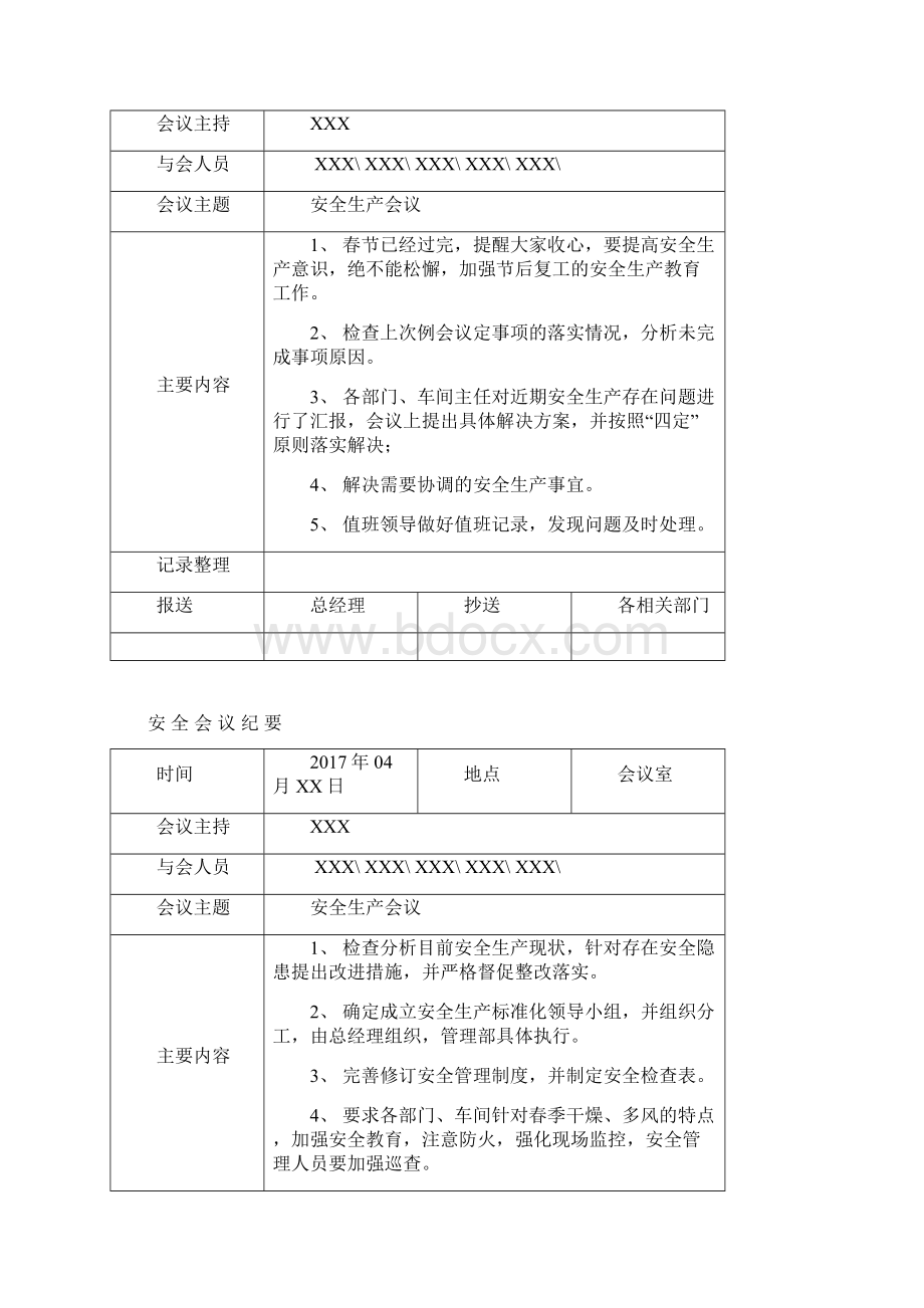 安全生产月例会会议纪要全年打印一份里面的日期需要按照实际的年份进行调整文档格式.docx_第2页