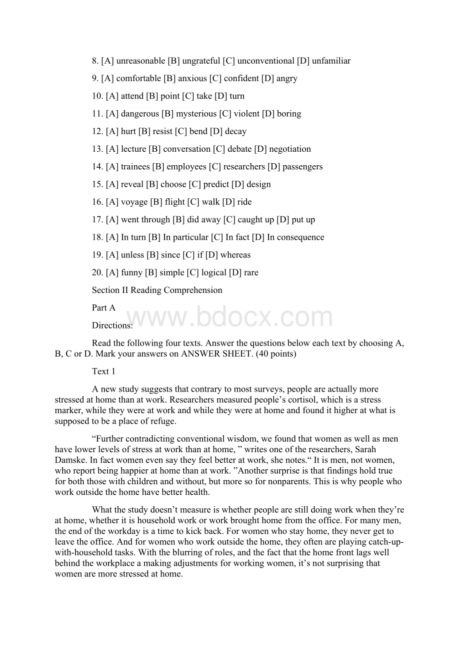 考研英语二历年真题六年考研英语二真题及答案免费下载Word文档下载推荐.docx_第2页