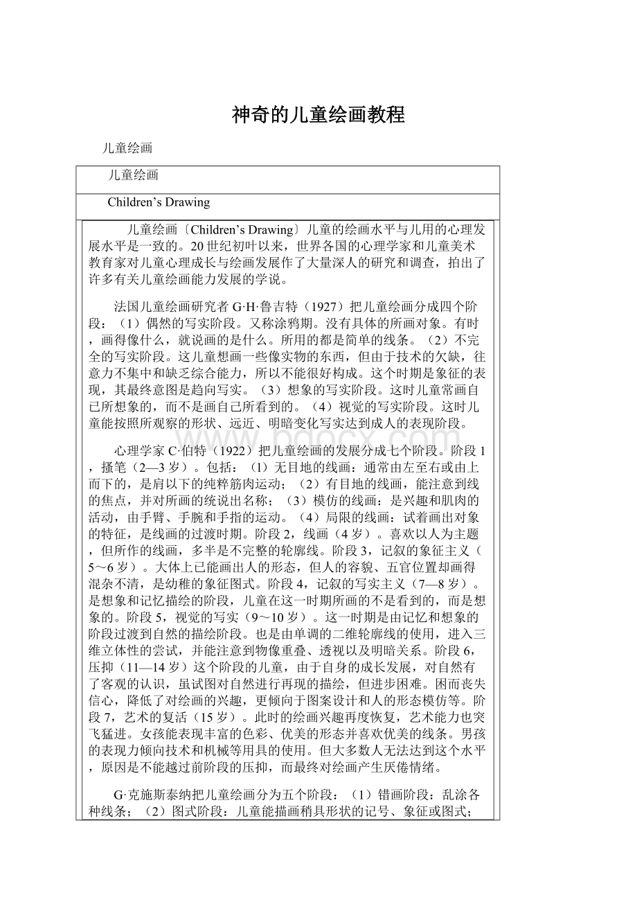 神奇的儿童绘画教程Word文档格式.docx