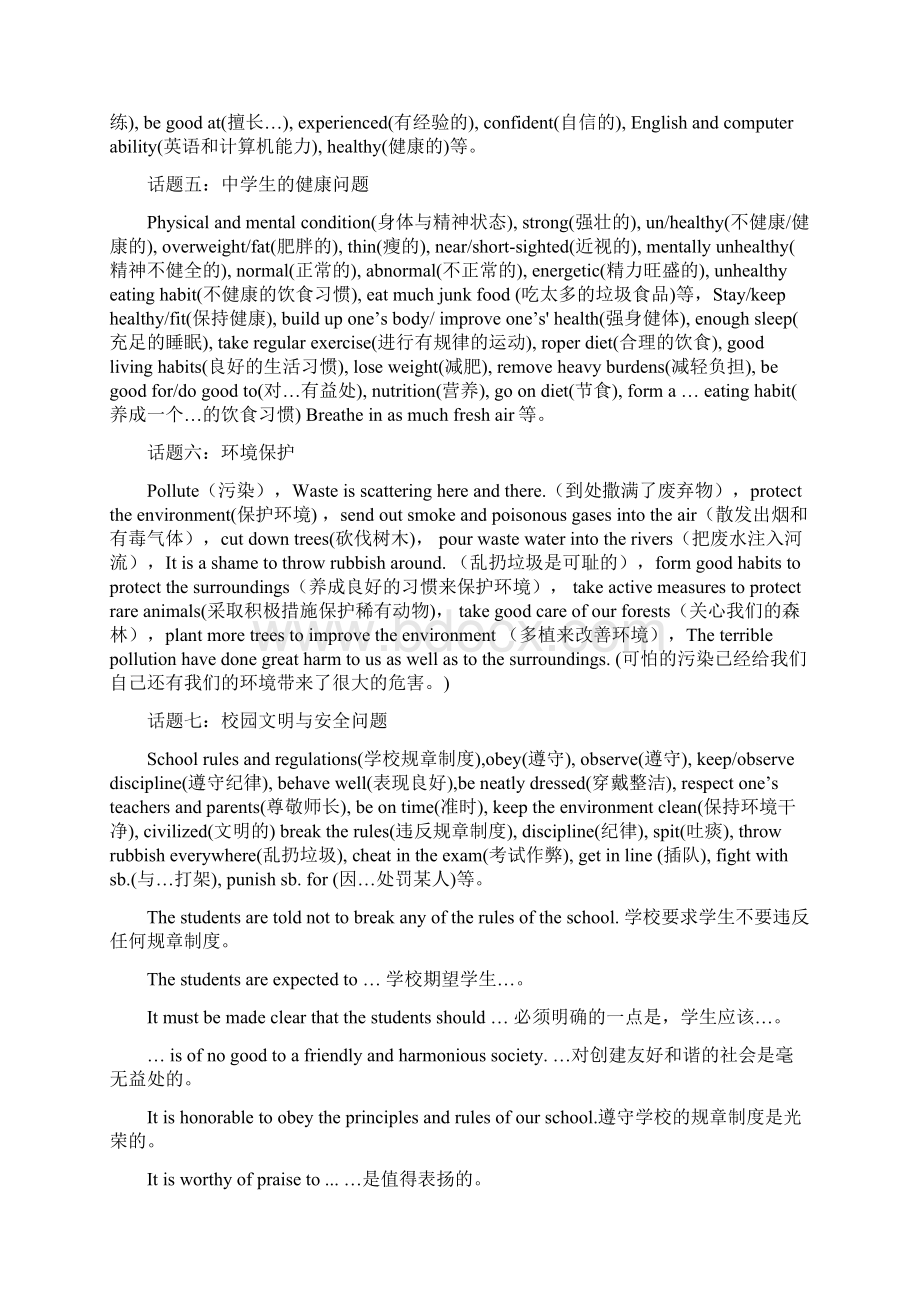 高考英语必备作文热点话题词汇及句型.docx_第2页