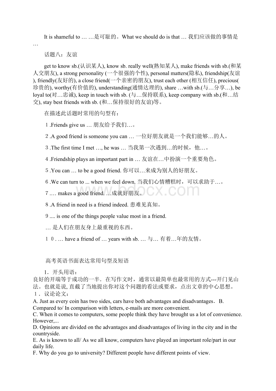 高考英语必备作文热点话题词汇及句型.docx_第3页