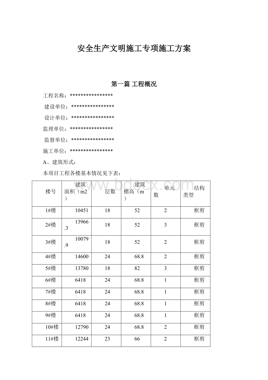 安全生产文明施工专项施工方案Word文档格式.docx