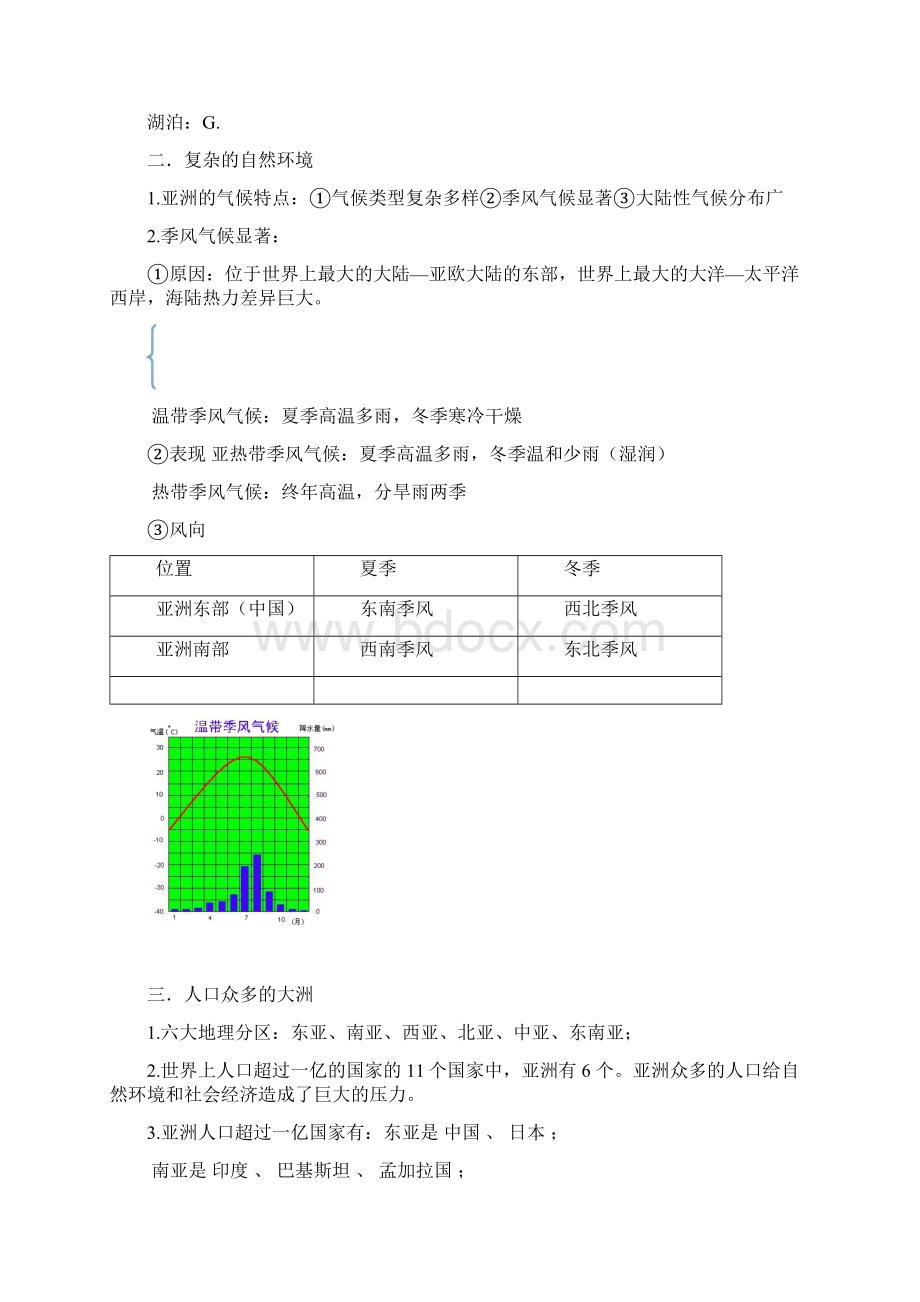 粤人版七年级下册地理期末复习知识点汇总资料Word格式文档下载.docx_第2页