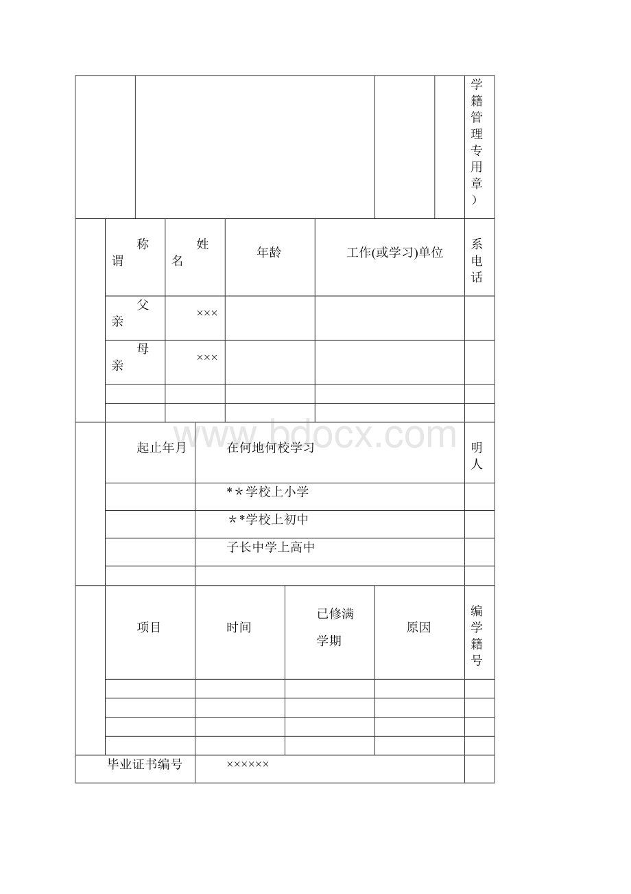 普通高中学生学籍档案册文档格式.docx_第3页