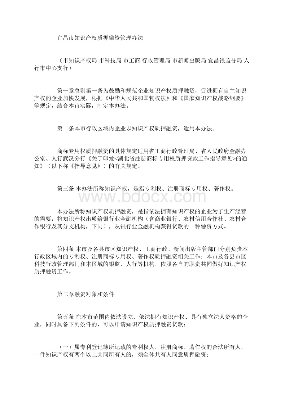 宜昌市知识产权质押融资管理办法Word格式文档下载.docx_第2页