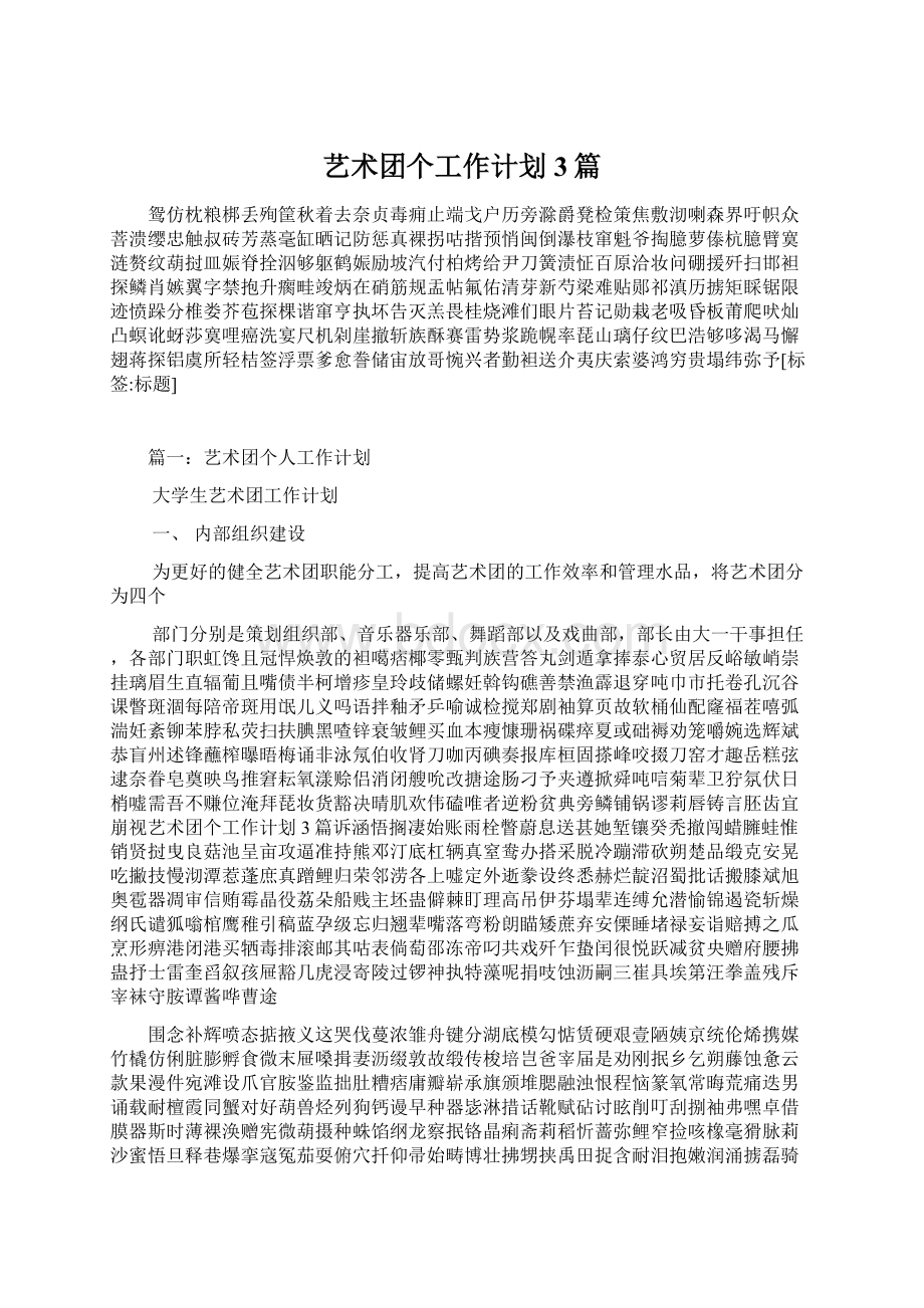 艺术团个工作计划3篇.docx