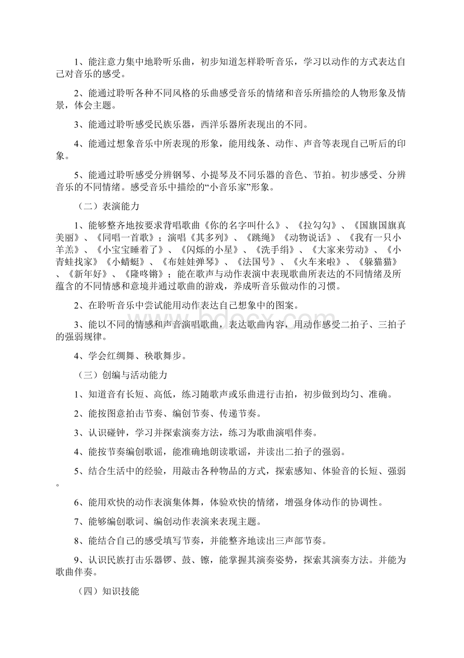 新人教版一年级上册第1册音乐教学工作计划.docx_第3页