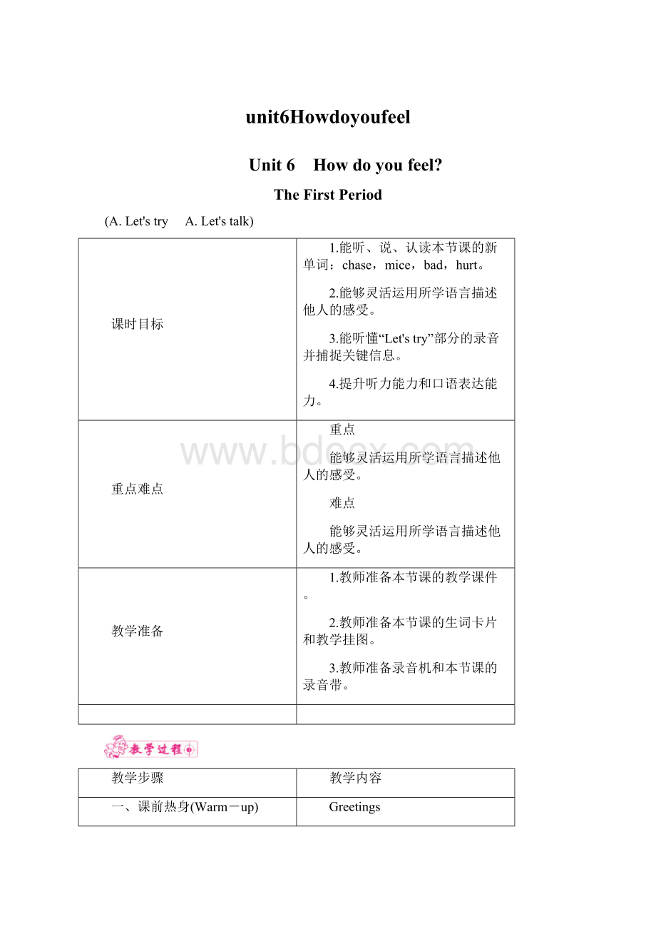 unit6HowdoyoufeelWord文档格式.docx_第1页