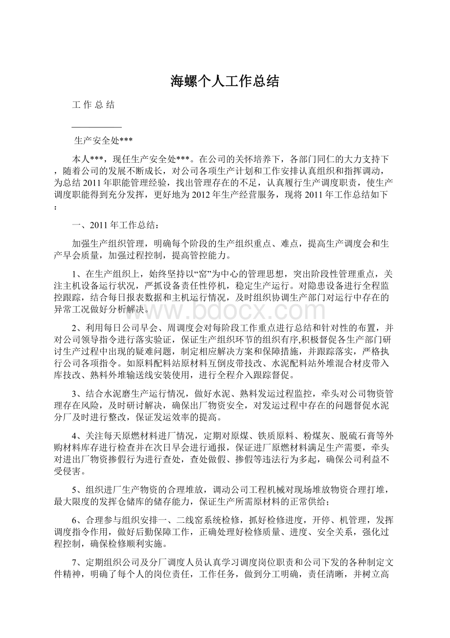 海螺个人工作总结文档格式.docx